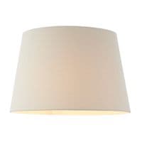 Cici 16 inch tapered shade in ivory linen effect fabric.