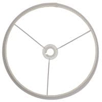 Cici 16 inch tapered shade in ivory linen effect fabric.