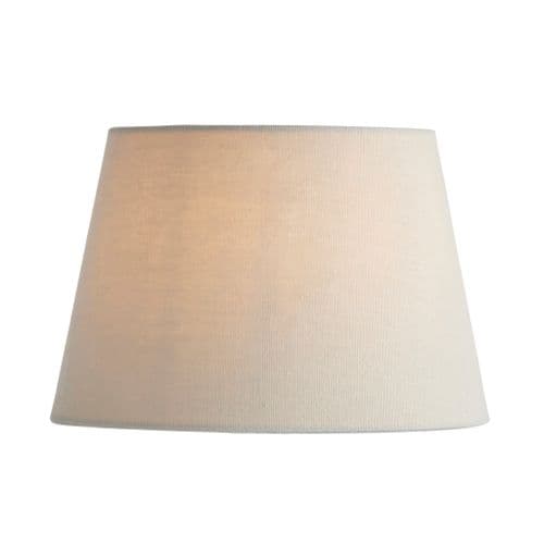 Cici 8 inch tapered shade in cream linen effect fabric.