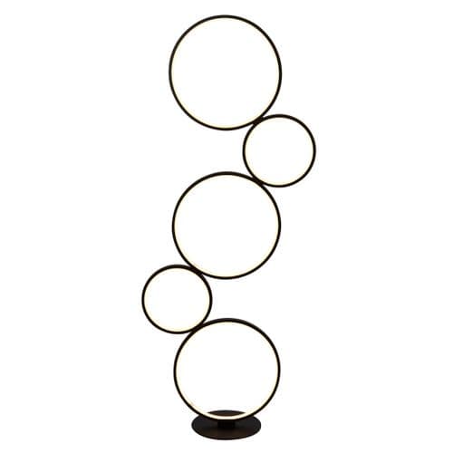 Cirque 5Lt Ring Floor Lamp  - Black Metal & Opal Silicon