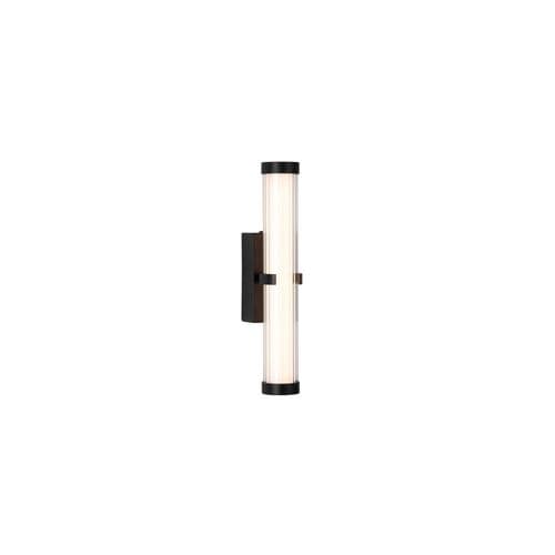Clamp Wall Light - Black Metal, Ribbed Clear & Opal Diffuser