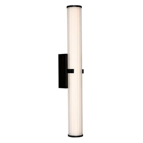 Clamp Wall Light - Black Metal, Ribbed Clear & Opal Diffuser TFB63126-1BK