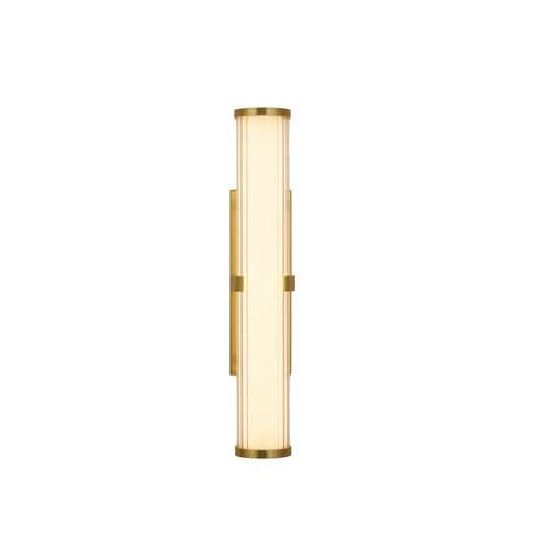 Clamp Wall Light - Gold Metal, Ribbed Clear & Opal Diffuser