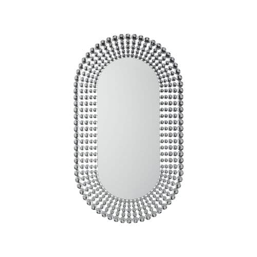 Clear faceted edged ellipse mirror FOE109748