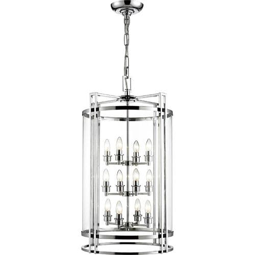 Clive Pendant 12 Light E14 Polished Chrome/Glass Pallet Shipment, Additional Charges Apply