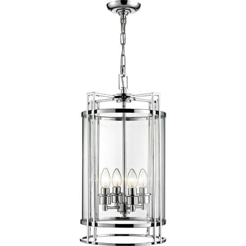 Clive Pendant 4 Light E14 Polished Chrome/Glass