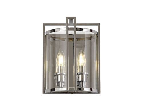 Clive Wall Light 2 Light E14 Polished Chrome/Glass