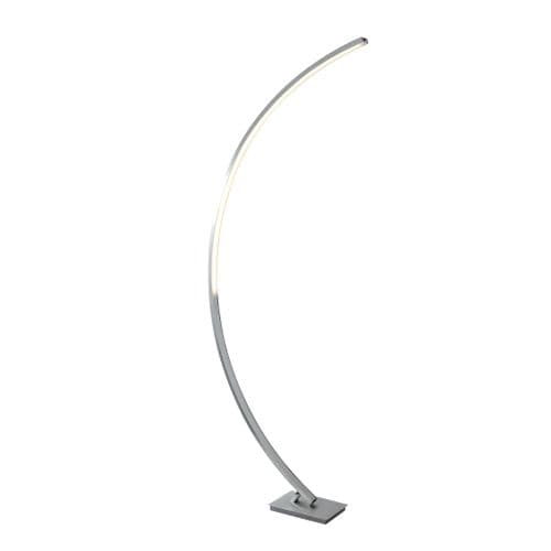Colton Led Curved Floor Lamp, Satin Silver