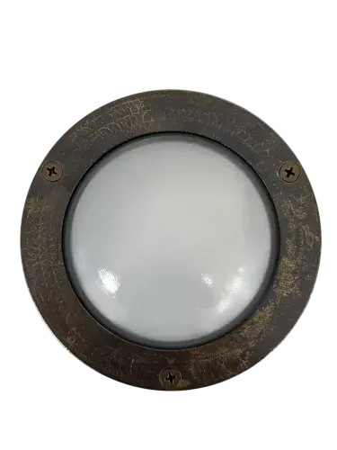 Compact Mini Circular Bulkhead Plain (Antique Brass)
