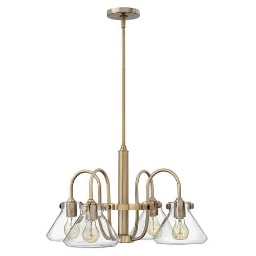 Congress 4 Light Clear Glass Chandelier - Brushed Caramel HK-CONGRESS4-A-BC