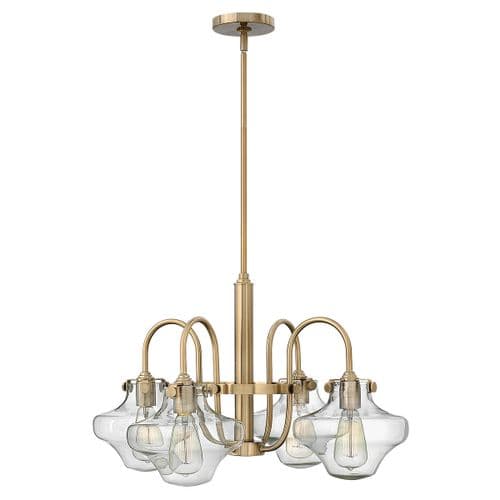 Congress 4 Light Clear Glass Chandelier - Brushed Caramel HK-CONGRESS4-B-BC