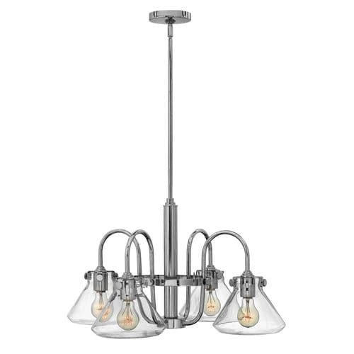 Congress 4 Light Clear Glass Chandelier - Chrome HK-CONGRESS4-A-CM