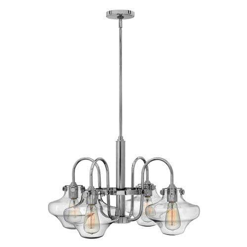 Congress 4 Light Clear Glass Chandelier - Chrome HK-CONGRESS4-B-CM