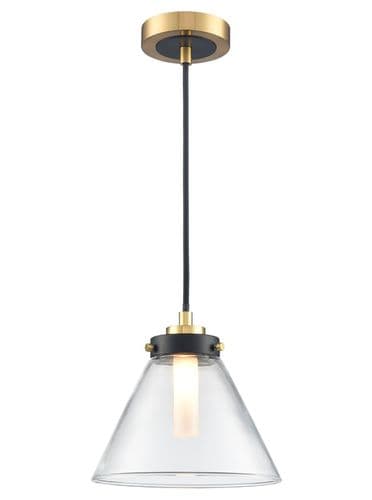Conica Pendant Matt Black And Aged Brass GSBPCH428