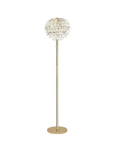 Coniston Floor Lamp, 3 Light E14, French Gold/Crystal