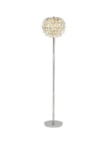 Coniston Floor Lamp, 3 Light E14, Polished Chrome/Crystal