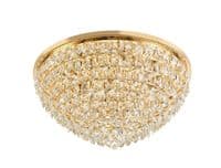 Coniston Flush Ceiling, 12 Light E14, French Gold/Crystal24.3kg