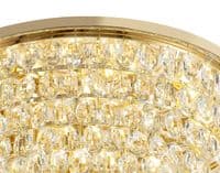 Coniston Flush Ceiling, 12 Light E14, French Gold/Crystal24.3kg