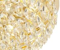 Coniston Flush Ceiling, 12 Light E14, French Gold/Crystal24.3kg