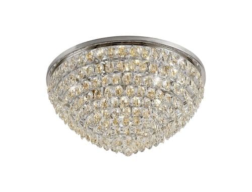 Coniston Flush Ceiling, 12 Light E14, Polished Chrome/Crystal24.3kg