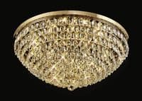 Coniston Flush Ceiling, 15 Light E14, French Gold/Crystal35.4kg