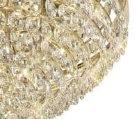 Coniston Flush Ceiling, 15 Light E14, French Gold/Crystal35.4kg