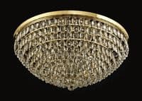 Coniston Flush Ceiling, 15 Light E14, French Gold/Crystal35.4kg