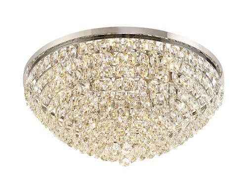 Coniston Flush Ceiling, 15 Light E14, Polished Chrome/Crystal35.4kg
