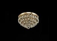 Coniston Flush Ceiling, 3 Light E14, French Gold/Crystal