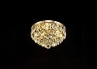 Coniston Flush Ceiling, 3 Light E14, French Gold/Crystal