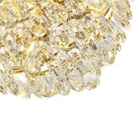 Coniston Flush Ceiling, 3 Light E14, French Gold/Crystal