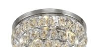 Coniston Flush Ceiling, 3 Light E14, Polished Chrome/Crystal