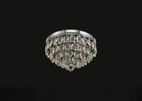 Coniston Flush Ceiling, 3 Light E14, Polished Chrome/Crystal
