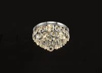 Coniston Flush Ceiling, 3 Light E14, Polished Chrome/Crystal