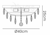 Coniston Flush Ceiling, 3 Light E14, Polished Chrome/Crystal