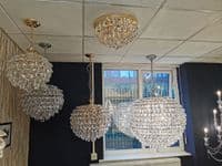 Coniston Flush Ceiling, 6 Light E14, French Gold/Crystal