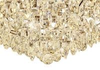 Coniston Flush Ceiling, 6 Light E14, French Gold/Crystal