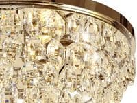 Coniston Flush Ceiling, 6 Light E14, French Gold/Crystal