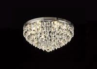Coniston Flush Ceiling, 6 Light E14, Polished Chrome/Crystal