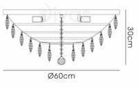 Coniston Flush Ceiling, 6 Light E14, Polished Chrome/Crystal