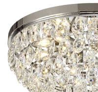 Coniston Flush Ceiling, 6 Light E14, Polished Chrome/Crystal