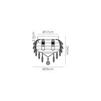 Coniston IP 25cm Ceiling, 3 Light G9, IP44, French Gold/Crystal