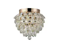 Coniston IP 25cm Ceiling, 3 Light G9, IP44, French Gold/Crystal