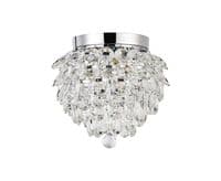 Coniston IP 25cm Ceiling, 3 Light G9, IP44, Polished Chrome/Crystal
