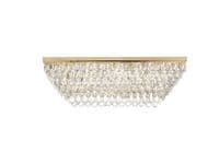 Coniston Linear Flush Ceiling, 11 Light E14, French Gold/Crystal21.8kg