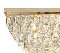 Coniston Linear Flush Ceiling, 11 Light E14, French Gold/Crystal21.8kg