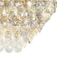 Coniston Linear Flush Ceiling, 11 Light E14, French Gold/Crystal21.8kg