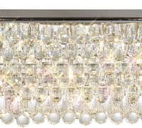 Coniston Linear Flush Ceiling, 11 Light E14, Polished Chrome/Crystal21.8kg