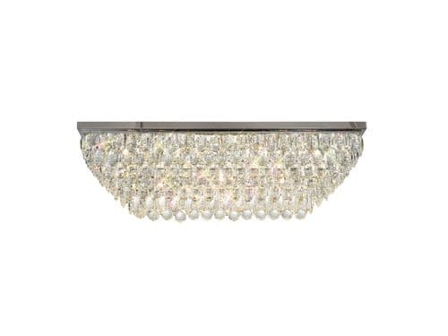 Coniston Linear Flush Ceiling, 11 Light E14, Polished Chrome/Crystal21.8kg