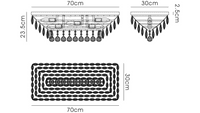 Coniston Linear Flush Ceiling, 5 Light E14, Polished Chrome/Crystal